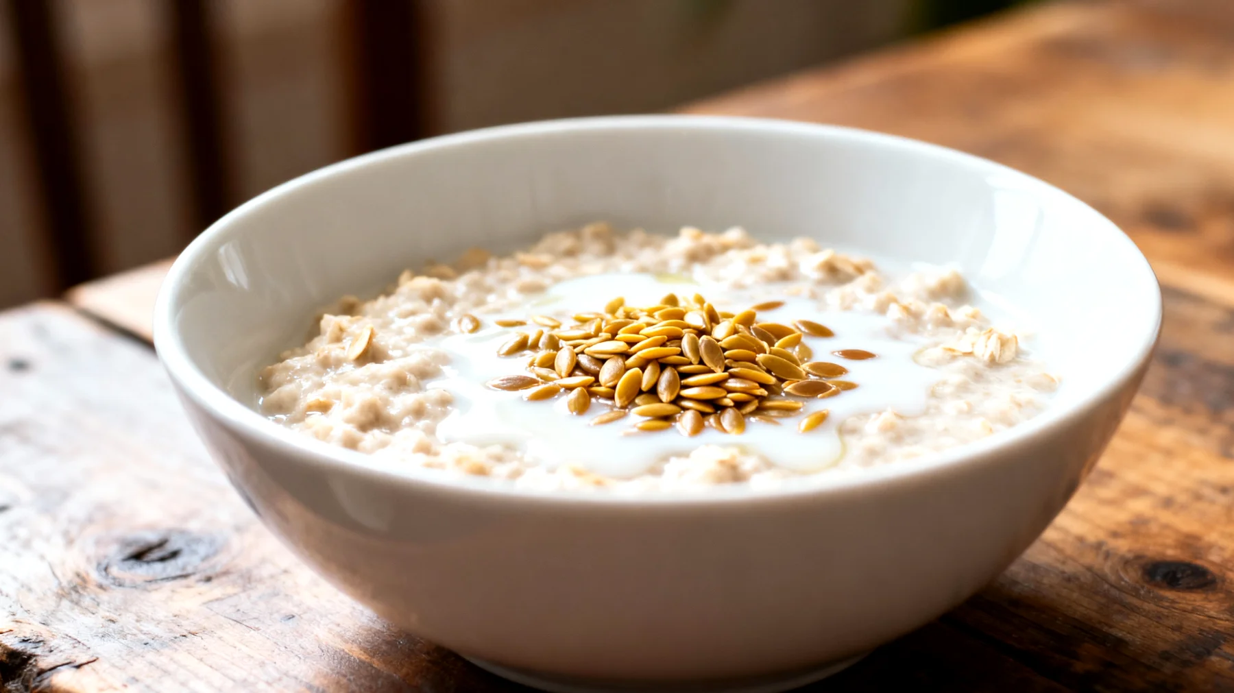 Porridge di avena con semi di lino e kefir"