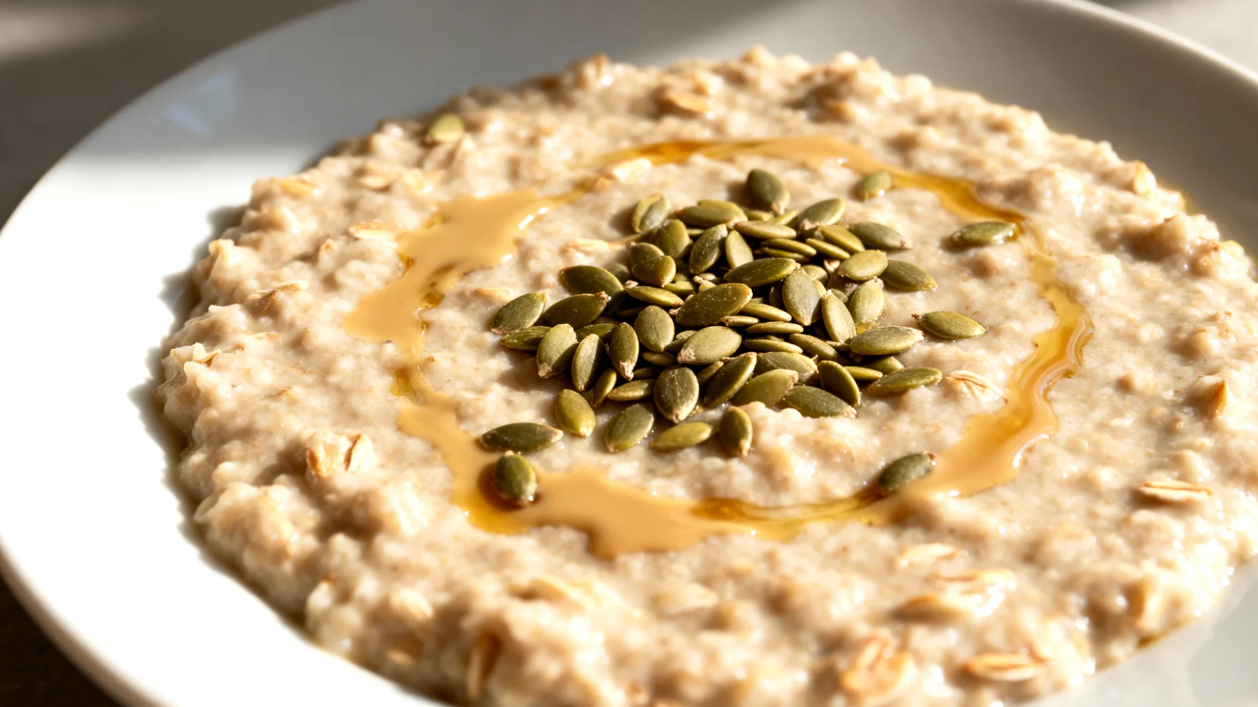 Porridge di avena con semi di canapa e tahini"